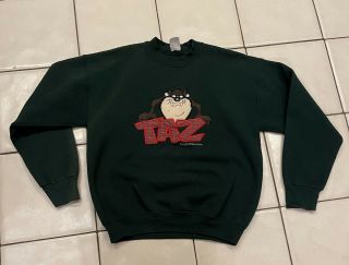 Vintage Looney Tunes Taz Tazmanian Devil Sweatshirt Usa Adult Large 1995 Freeze