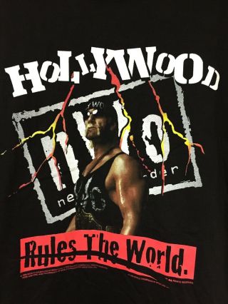 Vintage 1998 WCW NWO Rules The World HOLLYWOOD Hulk Hogan T - Shirt XL Wrestling 2