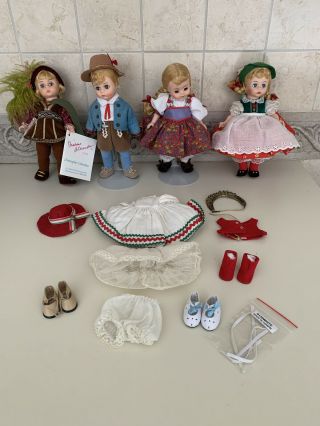 4 Vintage Madame Alexander 8” Dolls Austria Boy & 2 Girls,  Christopher Columbus