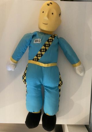 Play By Play,  Crash Test Dummy Bing Turquoise Blue 18” Plush 1992 2