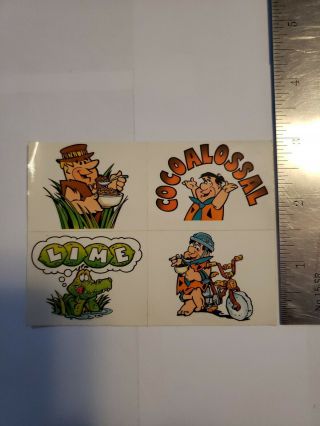 Vintage Flintstones Fruity Peebles Cereal Prize Stickers Fred Barney 1980 