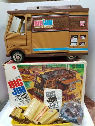 Vtg Mattel Big Jim Sports Camper With Boat And Accessories