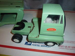 Vintage 60 ' s Pressed Steel Light Green Tonka Car Carrier 3