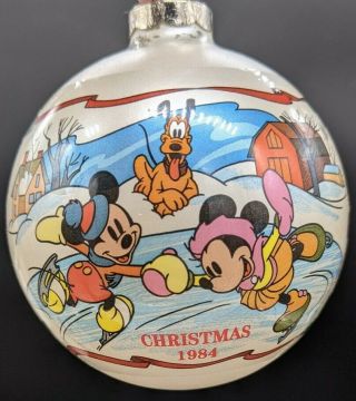 Vintage 1984 Walt Disney Mickey Mouse Christmas Ornament Minnie Mickey Pluto