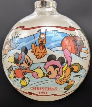 Vintage 1984 Walt Disney Mickey Mouse Christmas Ornament Minnie Mickey Pluto 3