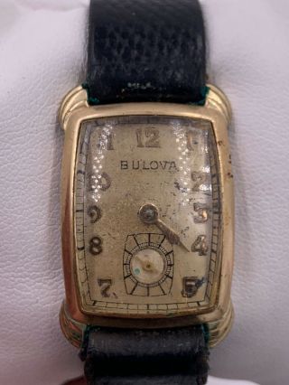 Vintage Mens Bulova 8ae Gold Plate Watch