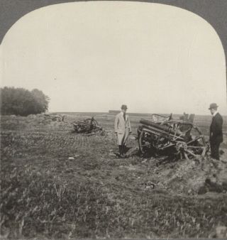 Ww1 Stereoview.  Cannon Abandoned By Germans In Retreat At Acy,  Aisne,  France