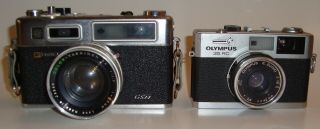 Vintage Yashica Gsn Electro 35mm Film Camera & Olympus 35 Rc