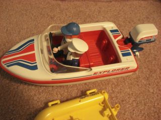 Playmobil Vintage Speed Boat,  Raft And 2 Figures,  6