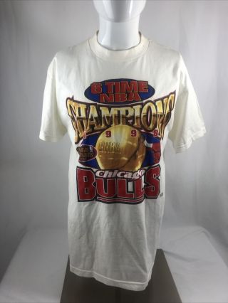 Vintage 1998 Nba Chicago Bulls 6 Time Champions Tultex Large