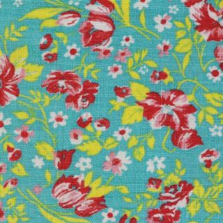 Quarter Vintage Flour Feed Sack Fabric 36 X 10 Green Pink Red Yellow Floral
