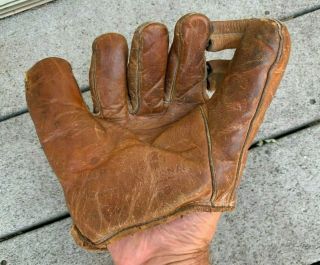 Vtg 1940s Nocona " Cub " Left - Handed Leather Baseball Mitt Glove