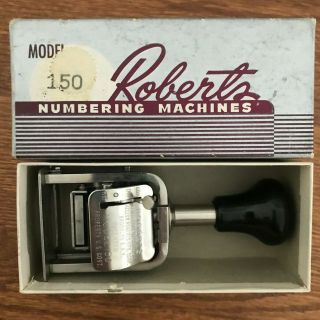 Vintage Roberts Model 150 Numbering Machine Hand Stamp 2