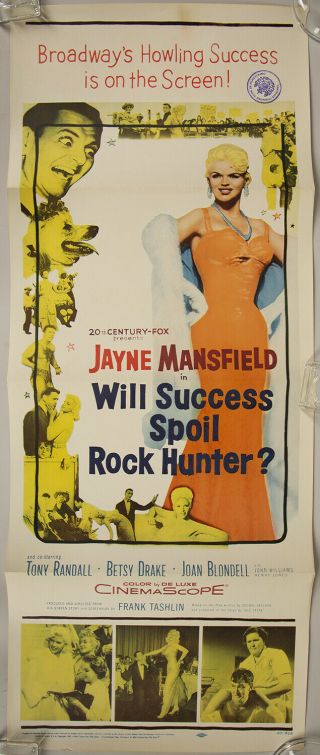 Vintage 1957 Will Success Spoil Rock Hunter? Movie Insert Poster Jayne Mansfield