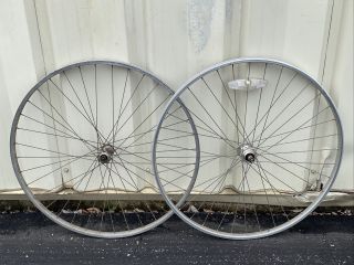 Pair Vintage Araya Bicycle Wheels Rims 27x1 - 1/4 36 Spoke Road Bike