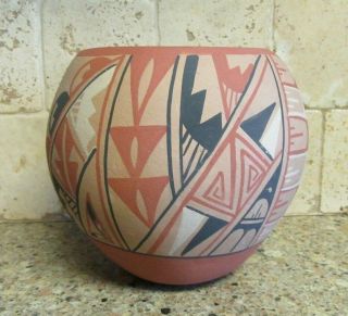 Vintage Native American Mexico Pottery Vase Signed Jemez