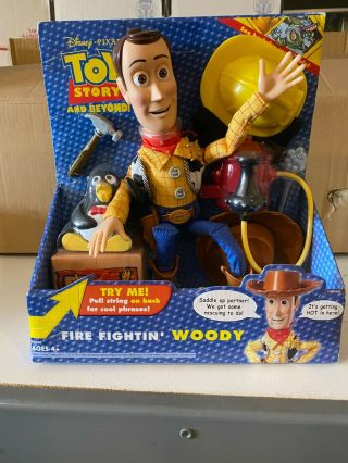 Toy Story And Beyond Fire Fighting Woody Plush Doll Disney Pixar Mattel