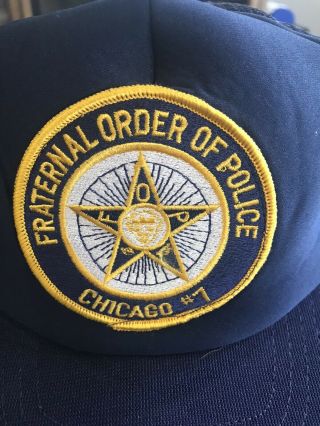 Vtg 80s Chicago Police Union Mesh Trucker Snapback Hat.  Skate N Grunge. 2