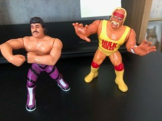 Vintage Wwf Hulk Hogan,  Rick Rude Action Figures Hasbro 1990 Series 1