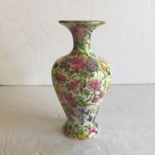 Vintage Royal Winton Grimwades Chintz Roses Small Vase 4 3/4 "