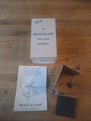 Vtg Braid Klamp Holder For Making Braided Rugs Braid - Aid Box Usa Made