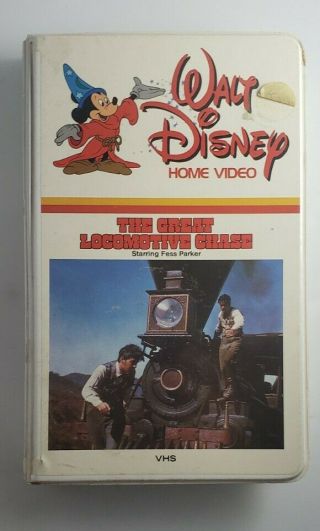 Vtg Walt Disney Home Video The Great Locomotive Chase Vhs Tape White Clamshell