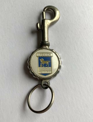Vintage Ipswich Town Football Club Metal Keyring / Keychain - Itfc