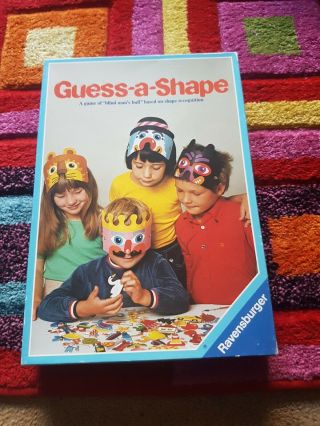 Vintage 1982 Ravensburger Guess - A - Shape Childrens Family Game Shape Recognition