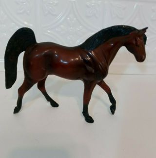 Plastic Horse Bey Arabian 6.  5 " Tall X 7.  5 " Long Vintage