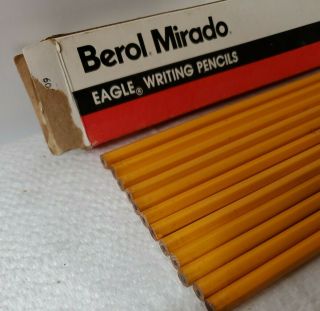 Vintage Berol Mirado No 174 No.  2 Twelve Unsharpened Eagle Writing Pencils 3