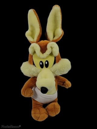 Vintage Tyco 1994 Looney Tunes Lovables Baby Wile E Coyote Plush In Diaper 9 "