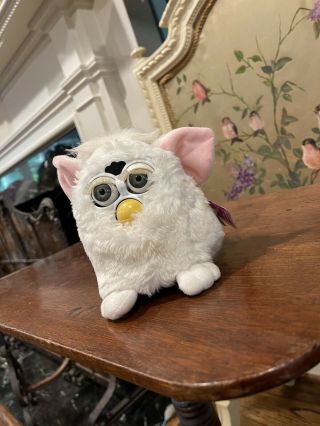 Furby 1998 Snowball Vintage With Tag White Pink Ears Model 70 - 800 Tiger 3