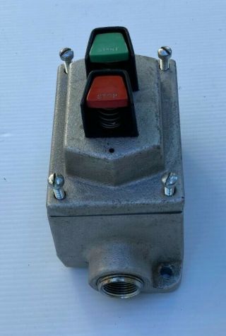 Vintage Industrial Crouse Hinds Explosion Proof Push Button On/off Switch