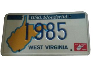 Vintage West Virginia 1981 License Plate Low Number 1985