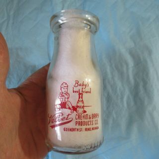 Vintage Half Pint Milk Bottle Velvet Cream & Dairy Reno Nevada