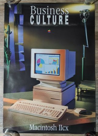 Vintage Apple Macintosh Iicx Computer Business Culture 38.  5 " X 17 " Poster Rare
