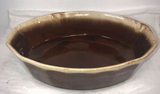 Vintage Brown Drip Mccoy Pottery Ovenproof Ovenware Oval Bowl 707d 9x6x2.  5” Usa