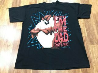 Large - Vtg 1997 Looney Tunes Taz Devil Dad 90s Single Stitch T - Shirt