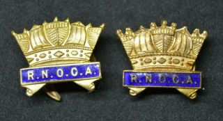 2 X Vintage Rnoca Royal Navy Old Comrades Association Buttonhole Lapel Badges