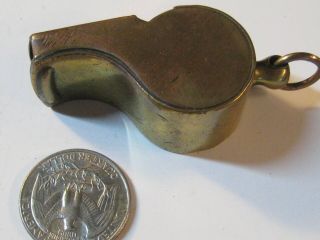 Vintage Solid Brass Police Military Whistle Cork Ball