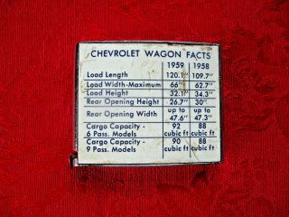 Vintage 1959 Chevrolet Station Wagons Advertising Tape Measure 2