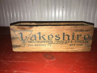 Vintage Lakeshire 5lb Swiss Cheese Wooden Box