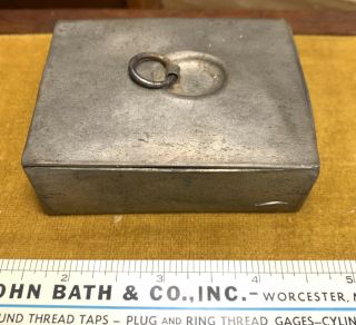 Small Handmade Metal Box,  Vintage Metalcraft,  Unknown Metal — Zp4/s.  7