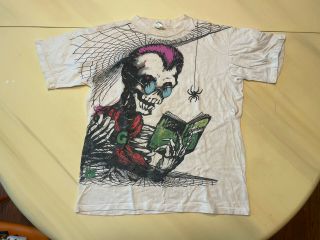 Vintage Goosebumps Shirt - Curly The Skeleton All - Over Print Youth Xl
