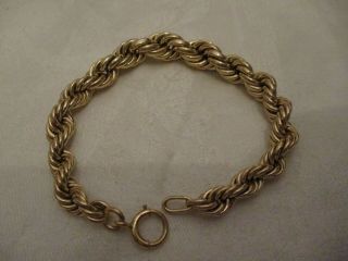 Vintage 12 K Gold Filled Graduated Rope Bracelet,  7 1/4 "
