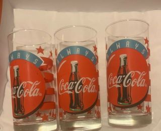 Classic Coca Cola Glasses,  Vintage 1997 Always,  Set Of 3