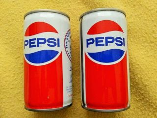 x2 Vintage 12oz 1976 Pepsi Cola Bicentennial Steel Soda Pop Cans Watertown WI 2