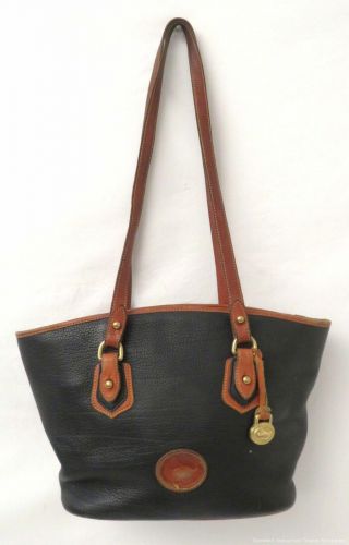 Vintage Dooney & Bourke Black Pebble Leather Shoulder Bag Purse