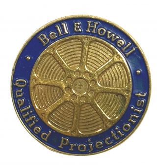 Vintage Bell & Howell Qualified Projectionist Lapel Pin Film Making Movie Art