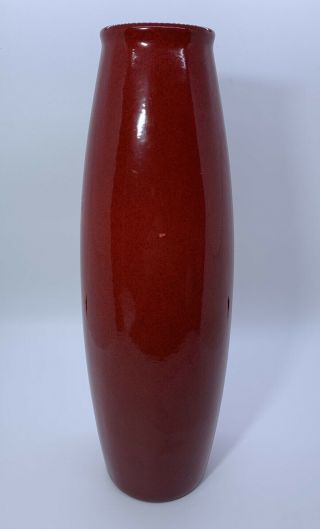 Vintage Scheurich Amano Art Pottery Torpedo Vase Oxblood Red 629 - 27 Germany